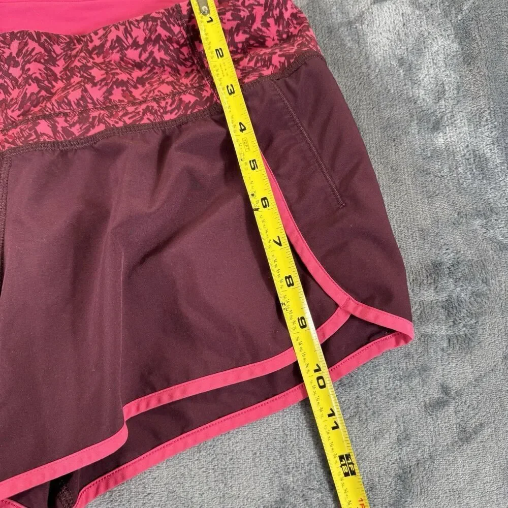Lululemon Sz 4 Mountain Peaks Bon Bordeaux Drama Maroon 4 Way Run Times Short